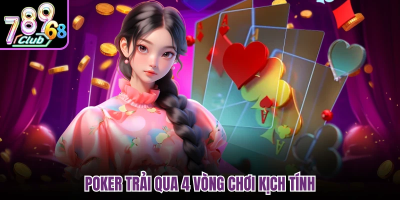 Poker 789CLUB - Nghệ Thuật Đấu Trí Đỉnh Cao Tại Sòng Cược Poker trải qua 4 vòng chơi kịch tính