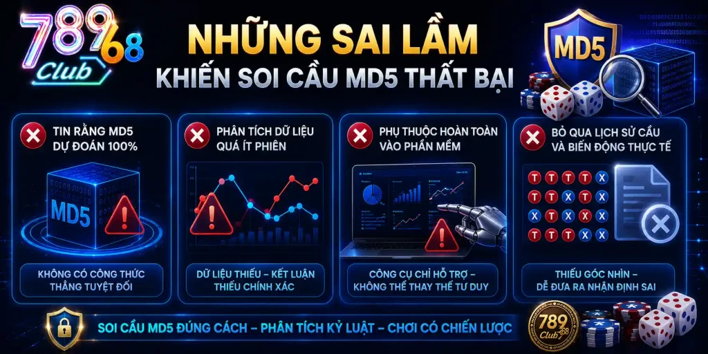 Soi Cầu Tài Xỉu MD5 - Tổng hợp 5 Phương Pháp Hiệu Quả 2026 Những sai lầm khiến người chơi soi cầu MD5 thất bại